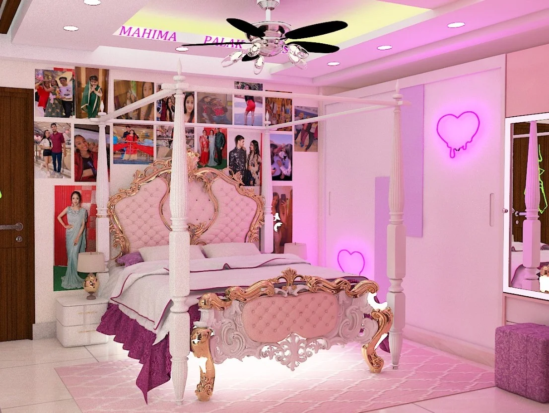 Colorful kids bedroom with a playful theme